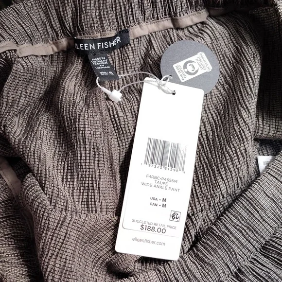 ✨ Eileen Fisher Woven Plissé Wide-Leg Pants. New! Size Medium. - Picture 10 of 15